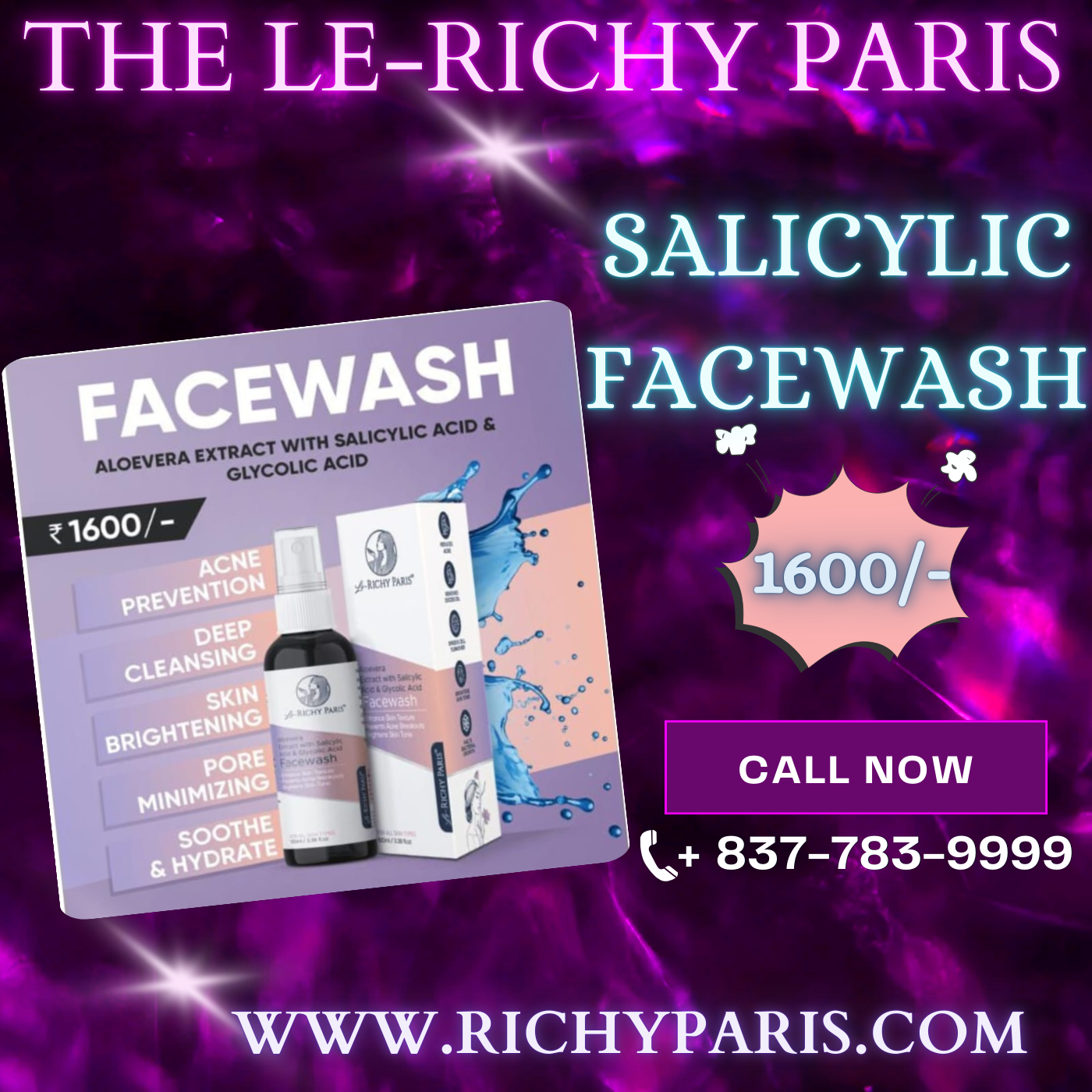 "Best Salicylic Acid Facewash for Pimple Control India" "Richy Paris Acne Facewash Ingredients"
