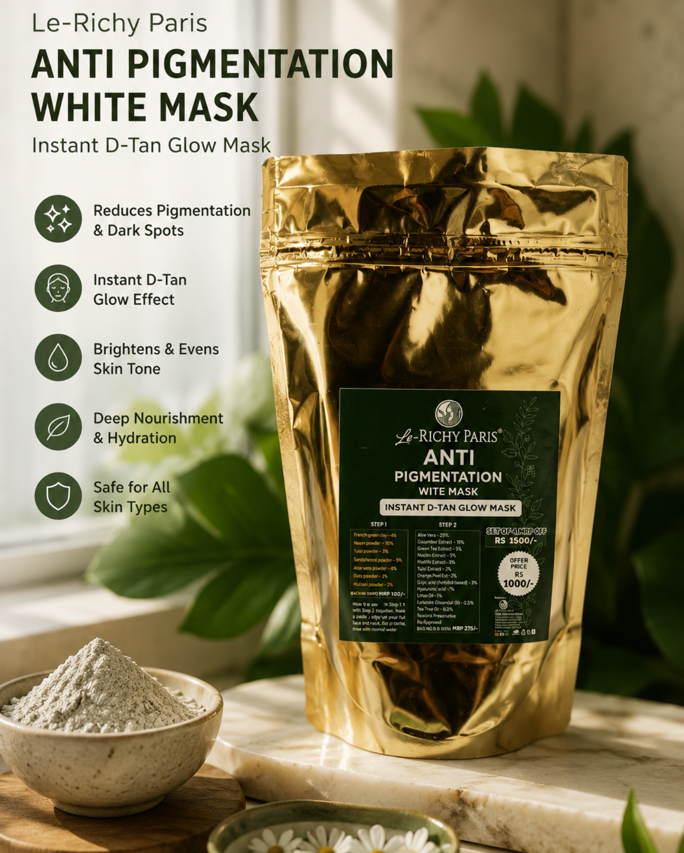 Richy Paris Anti Pigmentation White Mask and White Serum for brighter-looking skin